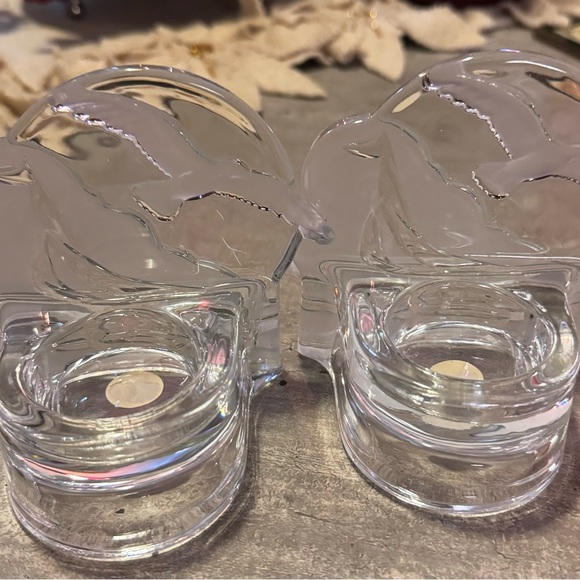 PartyLite Clear Seagull Tealight Candle Holder Set Of 2 P0510 Retired - Picture 11 of 11
